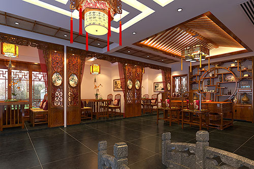 石台优雅恬淡中式茶叶店装修设计效果图